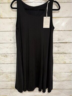 Garnet Hill Black Tank Dress Tencel Fiber NWT Size Large